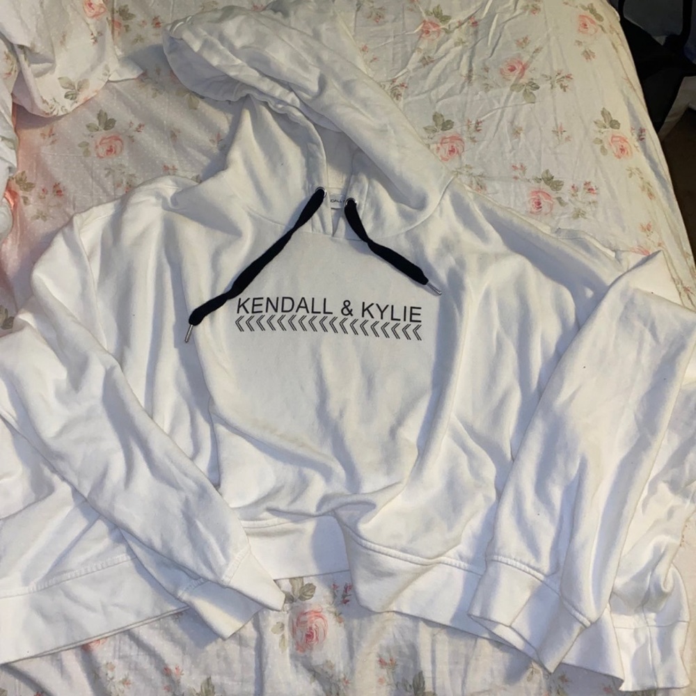 Kendall and Kylie white crop hoodie plus size XXL